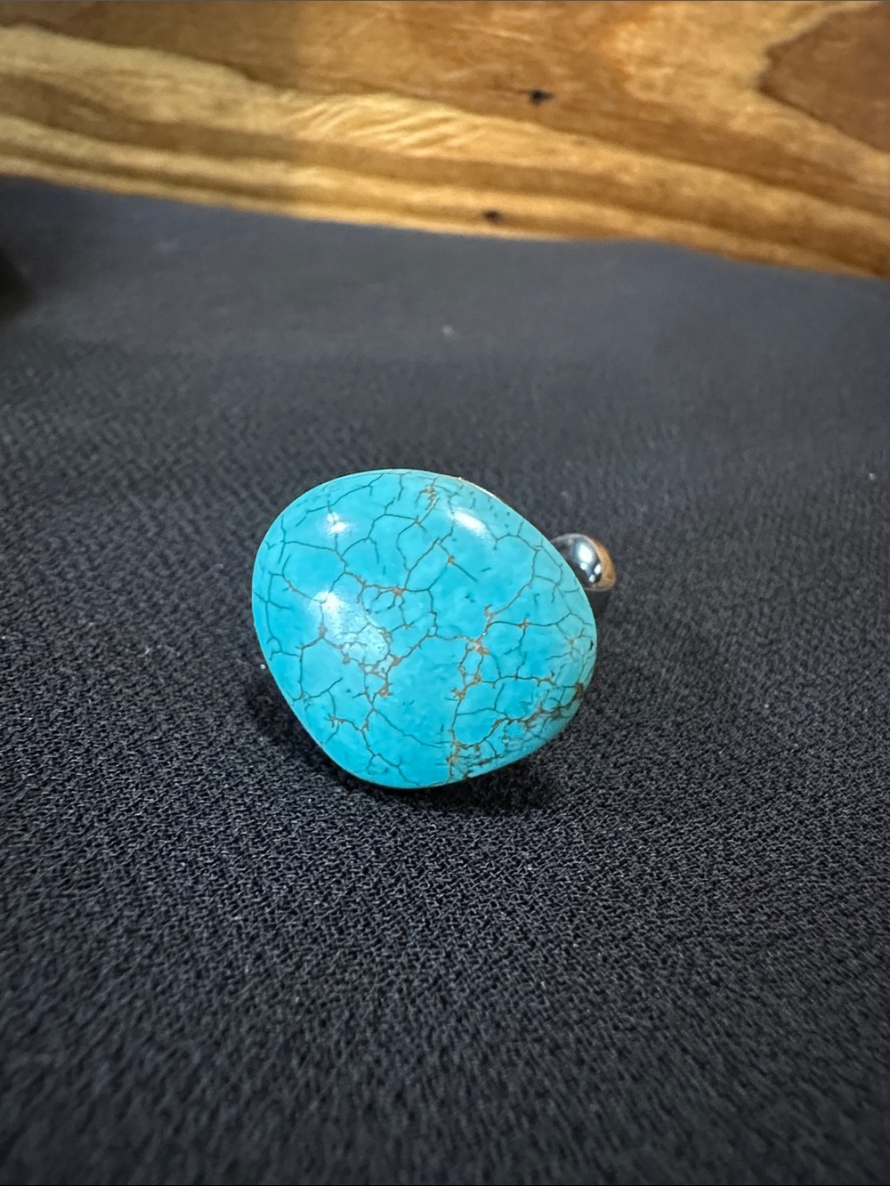 Plunder Turquoise Matrix Statement Ring adjustable